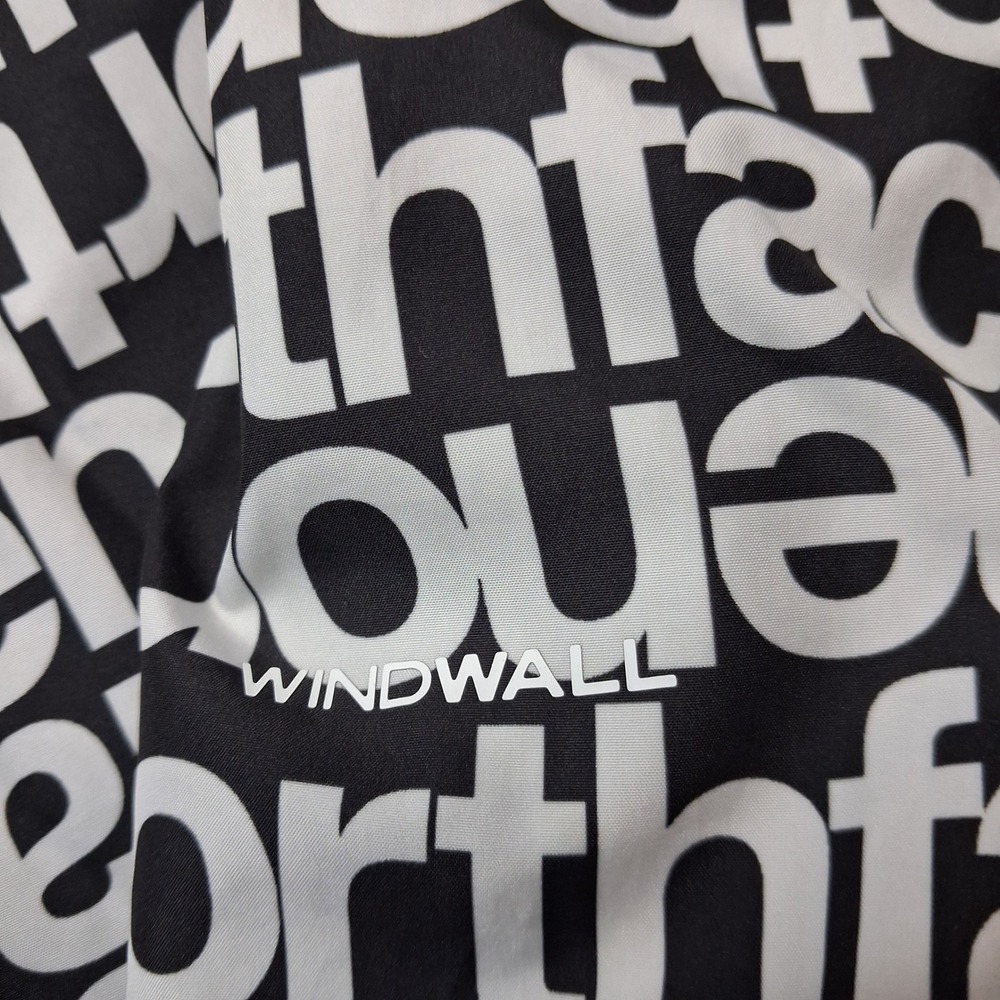 The North Face Mens Windwall Jacket Black White All Over Logo Print Large L - Picture 16 of 16